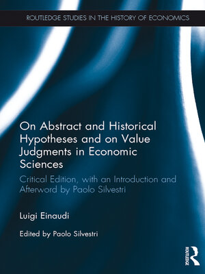 cover image of On Abstract and Historical Hypotheses and on Value Judgments in Economic Sciences